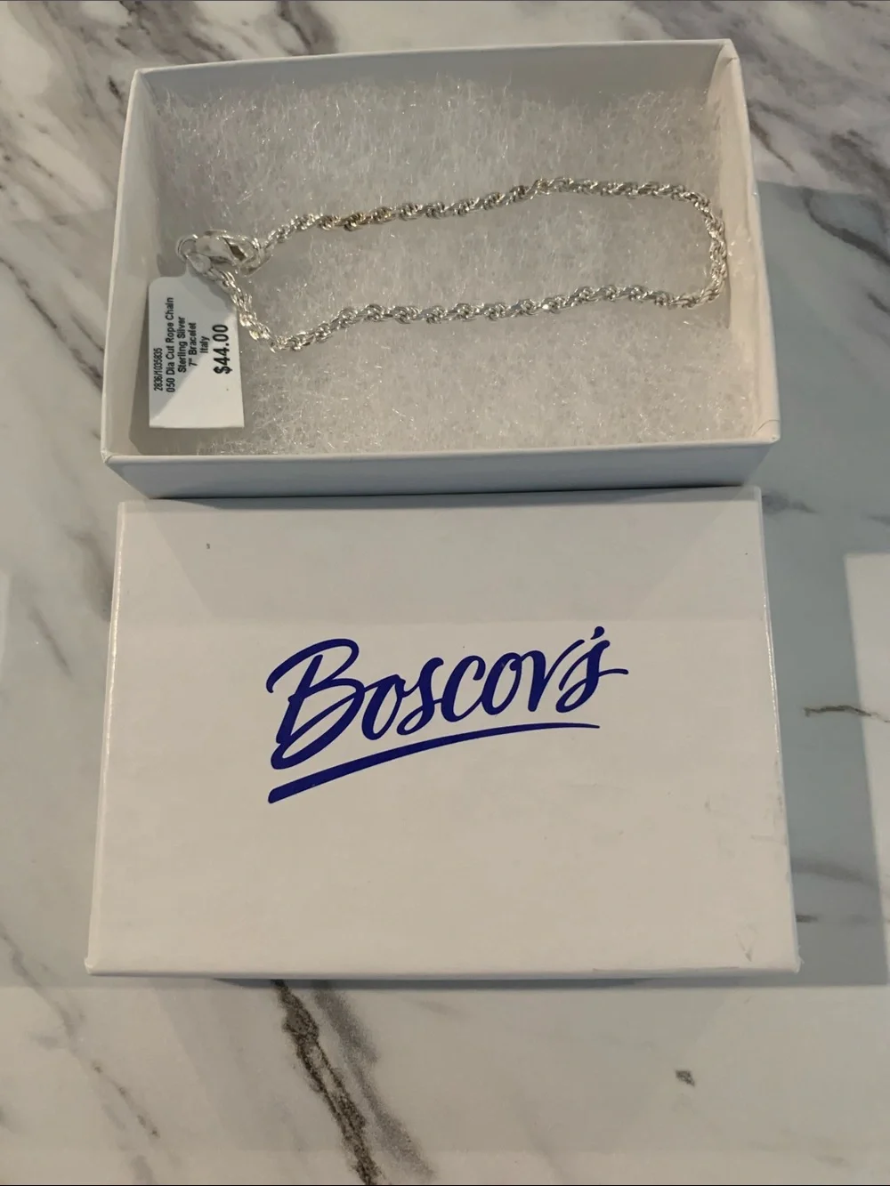 Sterling Silver 7” Rope Chain Bracelet - Silver